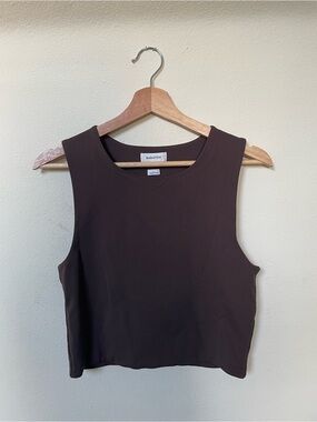 Babaton Chocolate Brown Cropped Tank